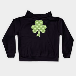 Greenery Shamrock Clover Polka dots St. Patrick's Day Kids Hoodie